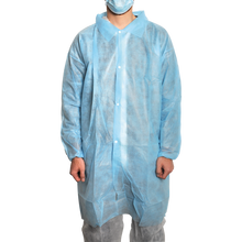 MaiMed-Coat V, návštevnícky kabát z fleece so 4 patentkami, cca. 120 cm