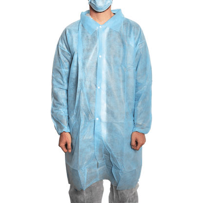 MaiMed-Coat V, návštevnícky kabát z fleece so 4 patentkami, cca. 120 cm