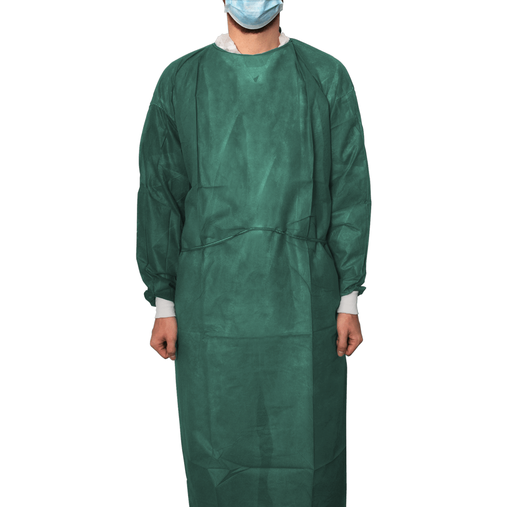 MaiMed-Coat Protect Comfort, ochranný plášť z fleecu s bavlnenými manžetami, d.-zelená, dĺžka 136cm, 10 kusov/bal. | Balenie (10 kusov)