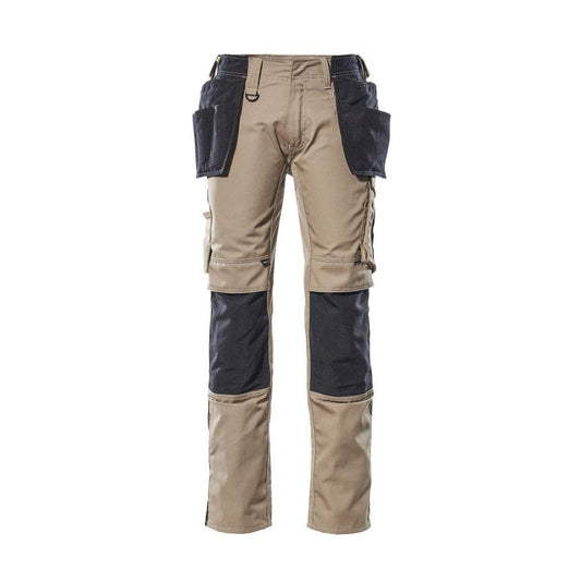 Nohavice s vreckami na zavesenie, ľahké nohavice, svetlé khaki/čierne