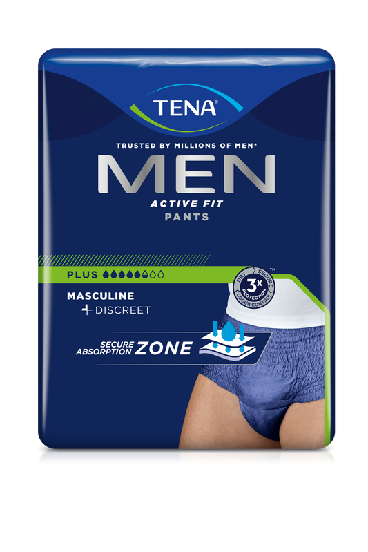 Tena Men Active Fit nohavice plus inkontinenčné nohavice, modrá