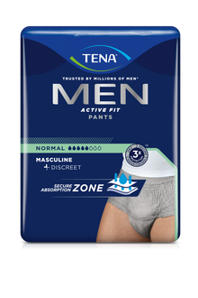 Tena Men Active Fit nohavice Normálne inkontinenčné nohavice, sivé