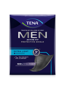 Tena Muži aktívny ochranný štít Extra Light Incontinence Insert | Balenie (14 kusov)