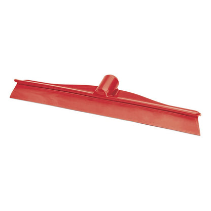 Nölle Profi Brush HACCP stierka Monobloc, 40 cm od Nölle Profi Brush Bürsten- & Pinseltechnik e.K. je červený stierka s plochou čepeľou a centrálnym držiakom na násadu, ideálne pre profesionálne čistenie. Zobrazené na bielom pozadí.