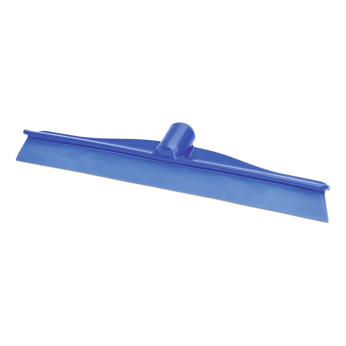 Nölle Profi Brush HACCP stierka Monobloc, 40 cm od Nölle Profi Brush Bürsten- & Pinseltechnik e.K., má modré plastové telo so širokou, plochou čepeľou a centrálnou objímkou, ideálne pre profesionálne čistenie; zobrazené na bielom pozadí.