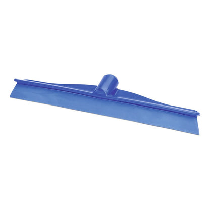 Nölle Profi Brush HACCP stierka Monobloc, 40 cm od Nölle Profi Brush Bürsten- & Pinseltechnik e.K., má modré plastové telo so širokou, plochou čepeľou a centrálnou objímkou, ideálne pre profesionálne čistenie; zobrazené na bielom pozadí.