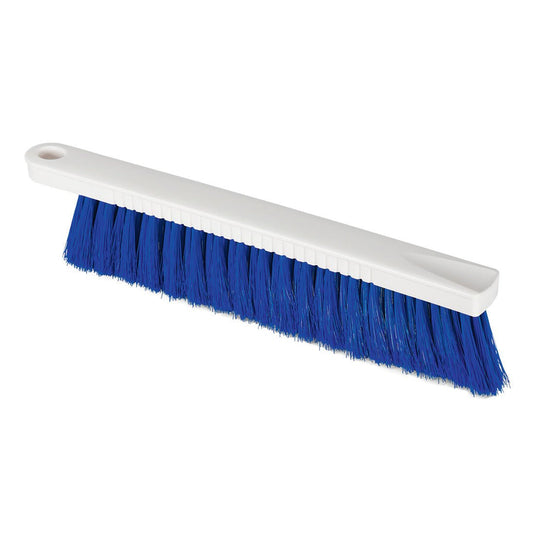 Nölle Profi Brush HACCP Mehlbesen (30 cm, 0,25 mm mäkké štetiny) od Nölle Profi Brush Bürsten- & Pinseltechnik e.K. je biely plastový ručný štetec s hustými modrými štetinami a otvorom na zavesenie - ideálny pre potravinársky priemysel.