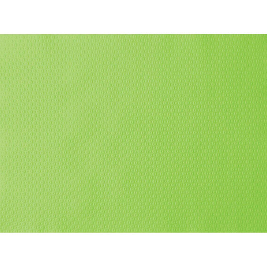 Die Nahaufnahme des Duni GmbH Papier-Tischsets 30x40 cm in kiwi zeigt eine leuchtend grüne, strukturierte Oberfläche mit gleichmäßig verteilten, erhabenen Punkten - ideal für Partys und Events. Die Packung enthält 500 Stück.