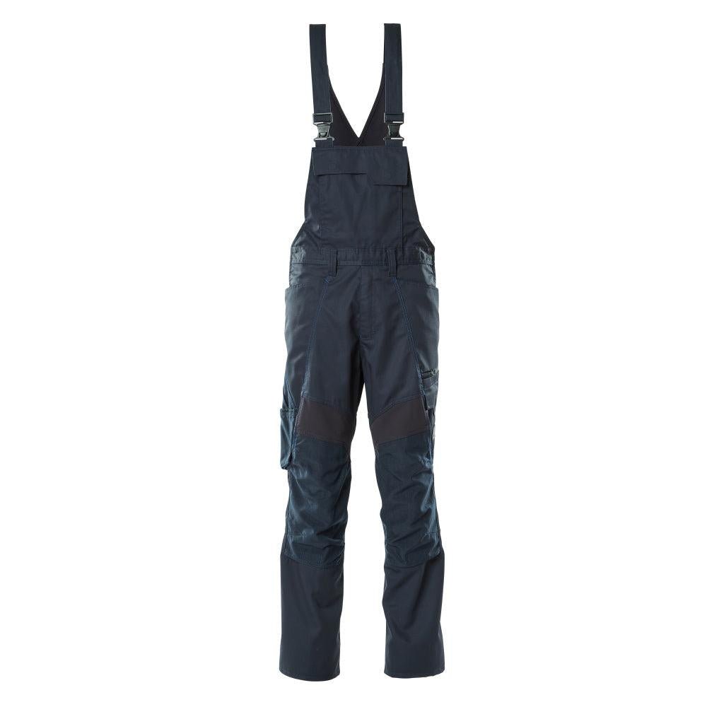 Dungarees, vrecká na kolenách, strečové vložky Dungarees, čierno-modré