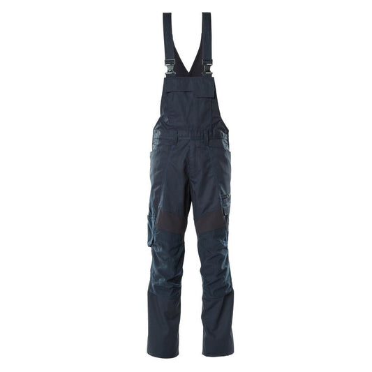 Dungarees, vrecká na kolenách, strečové vložky Dungarees, čierno-modré