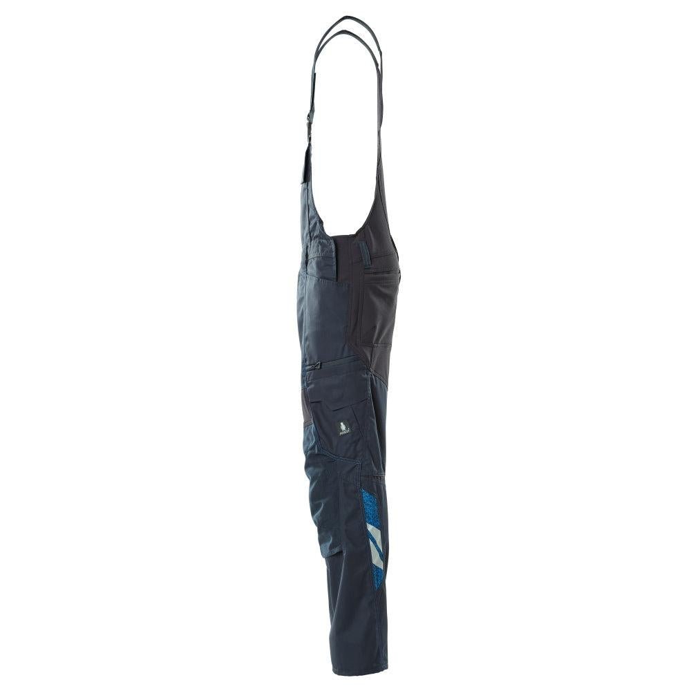 Dungarees, vrecká na kolenách, strečové vložky Dungarees, čierno-modré