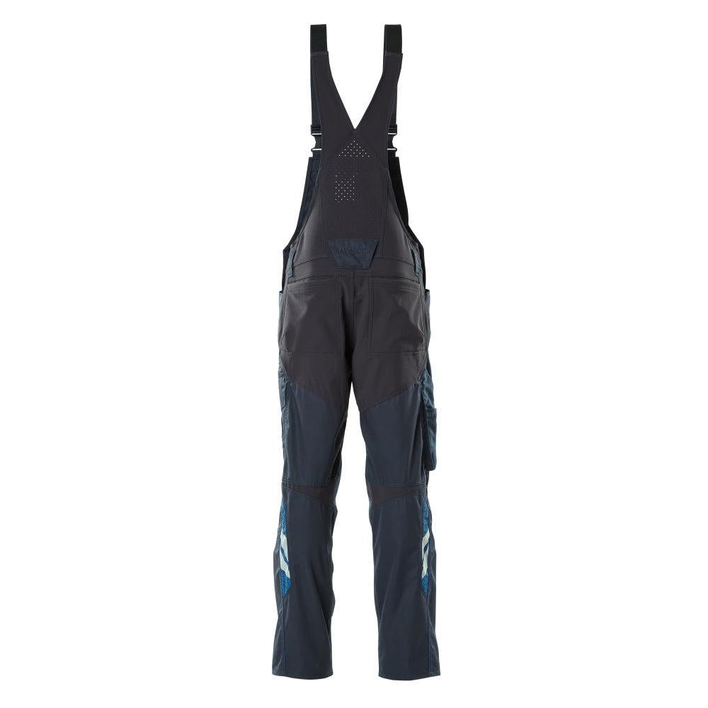 Dungarees, vrecká na kolenách, strečové vložky Dungarees, čierno-modré