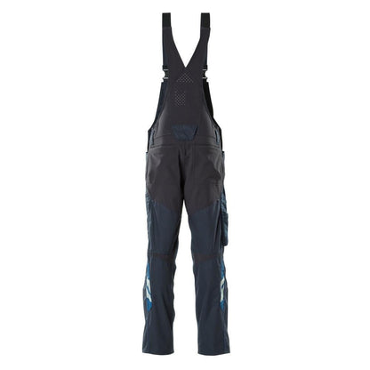 Dungarees, vrecká na kolenách, strečové vložky Dungarees, čierno-modré