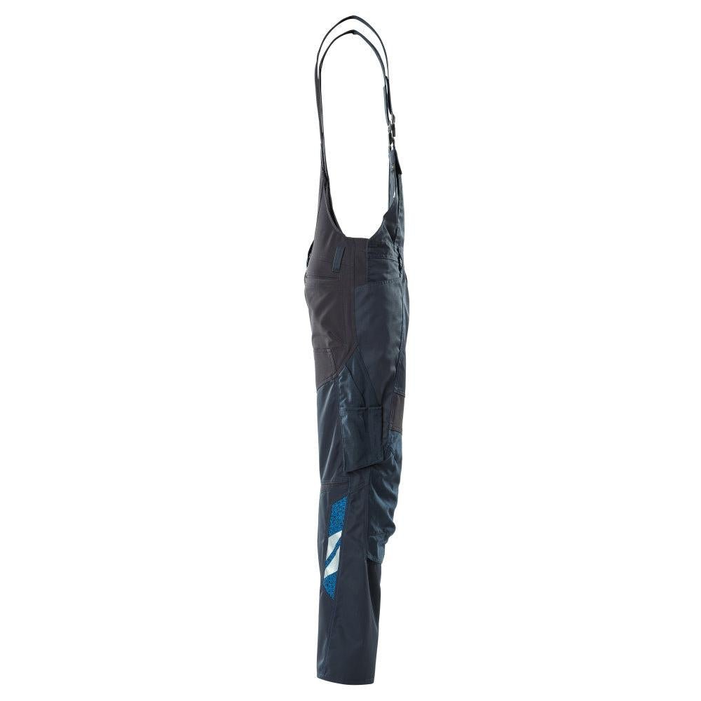 Dungarees, vrecká na kolenách, strečové vložky Dungarees, čierno-modré