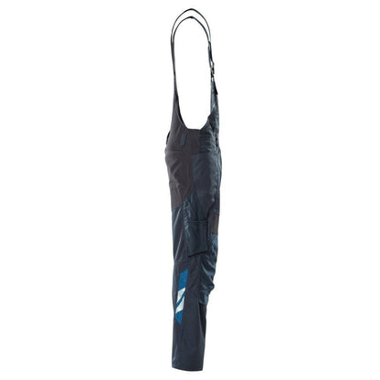 Dungarees, vrecká na kolenách, strečové vložky Dungarees, čierno-modré