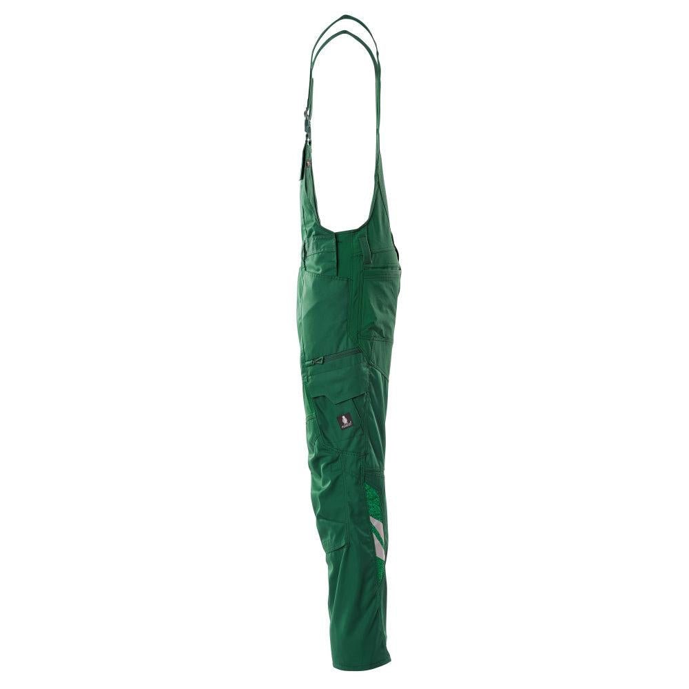 Dungarees, vrecká na kolenách, strečové vložky Dungarees, zelené