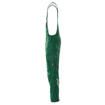 Dungarees, vrecká na kolenách, strečové vložky Dungarees, zelené