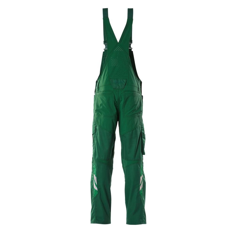 Dungarees, vrecká na kolenách, strečové vložky Dungarees, zelené