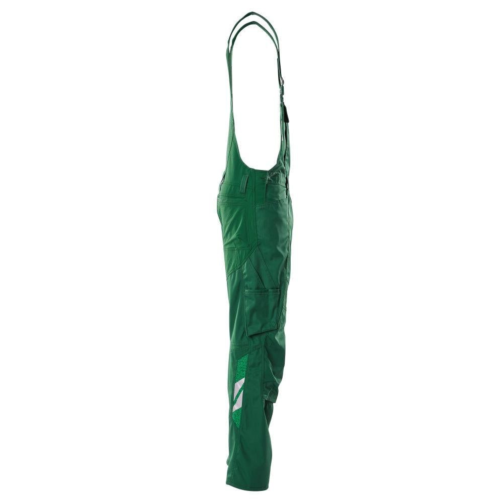 Dungarees, vrecká na kolenách, strečové vložky Dungarees, zelené
