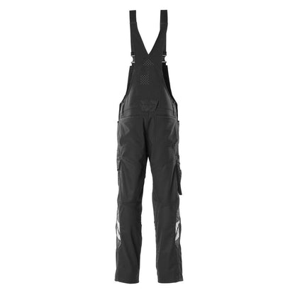 Dungarees, vrecká na kolenách, strečové vložky Dungarees, čierne