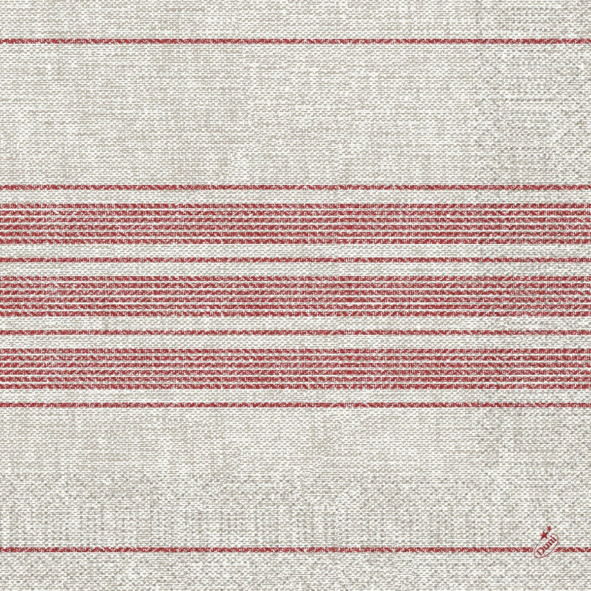 Servítky Duni GmbH Zelltuchservietten 40 x 40 cm 3-vrstvové, 1/4 sklad v Cocina bordeaux prichádzajú v balení s 250 kusmi a vyznačujú sa štruktúrovaným vzhľadom s červenými priečnymi pruhmi a prešitým červeným detailom.