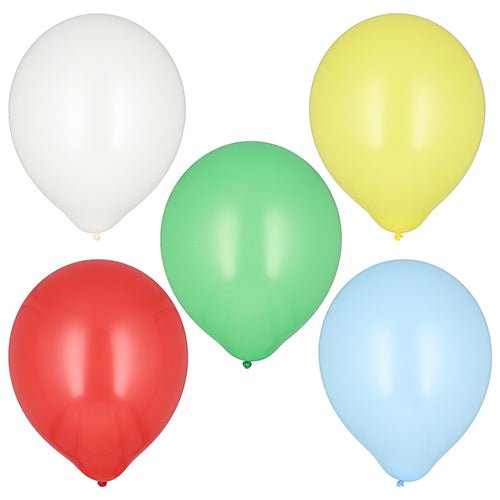 Vrecko s 8 PAPSTAR balónikmi Ø 32 cm, farebne triedené od PAPSTAR GmbH, leskne v bielej, žltej, zelenej, červenej a svetlomodrej - ideálne ako párty dekorácia na oslavy.