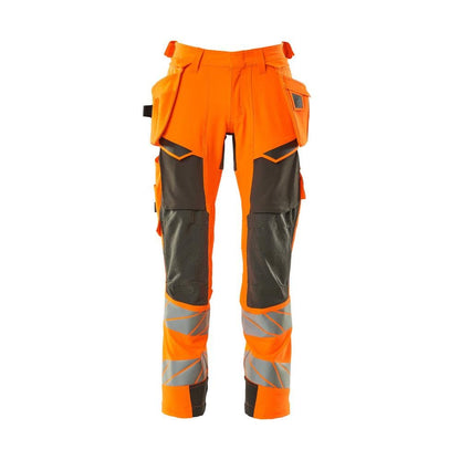 Nohavice s vreckami na zavesenie, nohavice ULTIMATE STRETCH, vysoká oranžová/tmavá antracitová