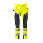Nohavice s vreckami na zavesenie, nohavice ULTIMATE STRETCH, hi-vis žltá/čierno-modrá