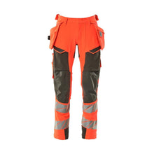 Nohavice s vreckami na zavesenie, nohavice ULTIMATE STRETCH, hi-vis červená/tmavá antracitová