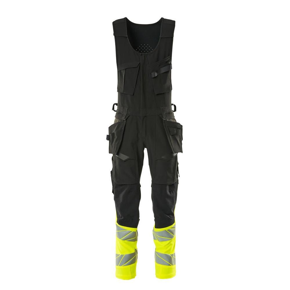 Kombinované nohavice, visiace vrecká, kombinované nohavice ULTIMATE STRETCH, čierna/hi-vis žltá