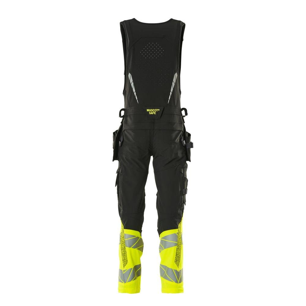Kombinované nohavice, visiace vrecká, kombinované nohavice ULTIMATE STRETCH, čierna/hi-vis žltá