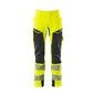 Nohavice s vreckami na kolenách, nohavice ULTIMATE STRETCH, hi-vis žltá/čierno-modrá