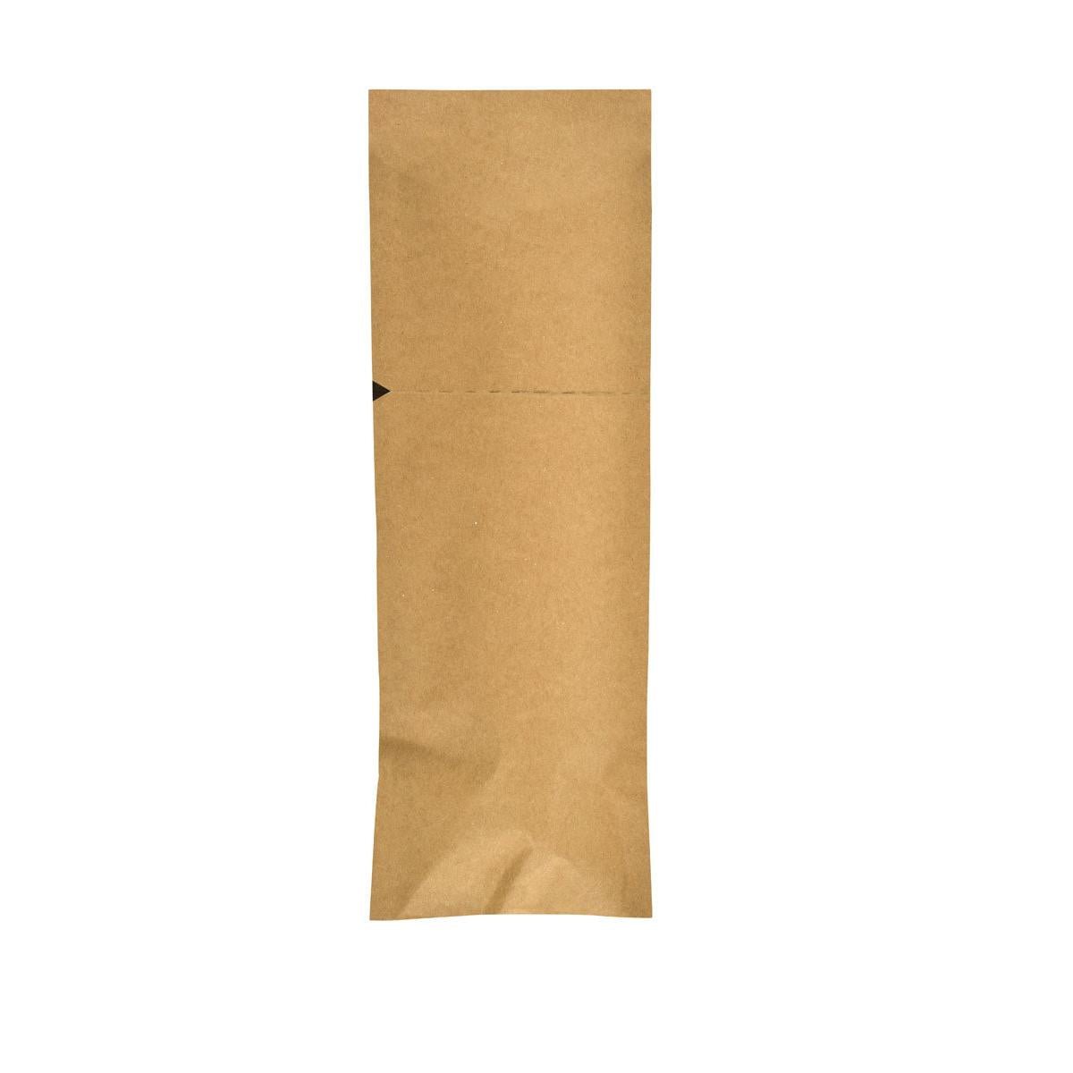 Der SACCHETTO verschließbar 250x85 mm von Duni GmbH ist ein brauner, rechteckiger Papierbeutel mit Mittelnaht und wiederverschließbarem Verschluss - ideal zum umweltfreundlichen Verpacken. Packung mit 100 Stück, EcoEcho.