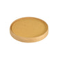 Veko kartón SLIM Kartón/PLA Hnedý (350/550/750/950 ml, 117x117x19 mm) od Duni GmbH je okrúhle, ploché, FSC-certifikované hnedé kartónové veko s PLA povrchovou úpravou a zvýšeným okrajom. Balenie s 25 kusmi na bielom pozadí.