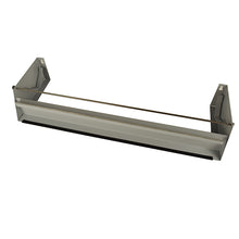 Starpak rezacie zariadenie na fólie 1-krát pre 45 cm široké veľké kotúče je nástenný dávkovač z kovu s horizontálnou rezacou lištou a bočnými držiakmi – ideálne pre priemyselné baliace zariadenia alebo použitie ako rezacie zariadenie na fólie.