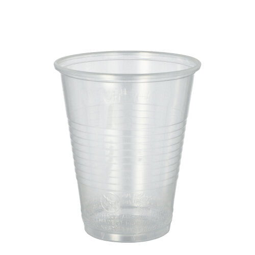 Priehľadný Starpak 20 pohár na pitie (PP, 0,3 l, Ø 9,5 cm · 11,1 cm) s rozšíreným penovým okrajom a horizontálnymi úchopovými drážkami je zobrazený na jednoduchom bielom pozadí. Dodávka v balení po 20 kusoch s teplom zmrštiteľnou fóliou.