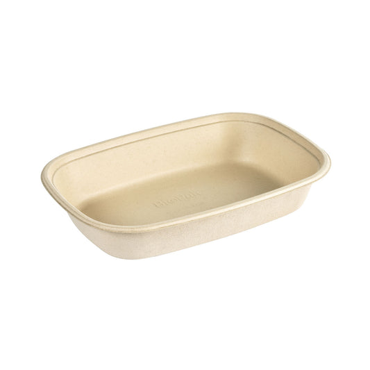 Die Cube Bowl 1200 ml von Duni GmbH ist eine braune, rechteckige Einwegschüssel (249x172x45 mm) aus beschichteter Bagasse (PBAT/PLA), biologisch abbaubar, mit abgerundeten Ecken - Packung à 40 Stück.