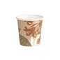 Pohár WBC Garden, 120 ml od spoločnosti Duni GmbH (balenie po 50 kusoch), z recyklovateľného papiera, zobrazuje hnedo-zelený abstraktný vzor na bielej - ideálny pre ekologické príležitosti.