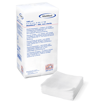 MaiMed-MK-nesterilné gázové obklady 100 kusov/papierové vrecko