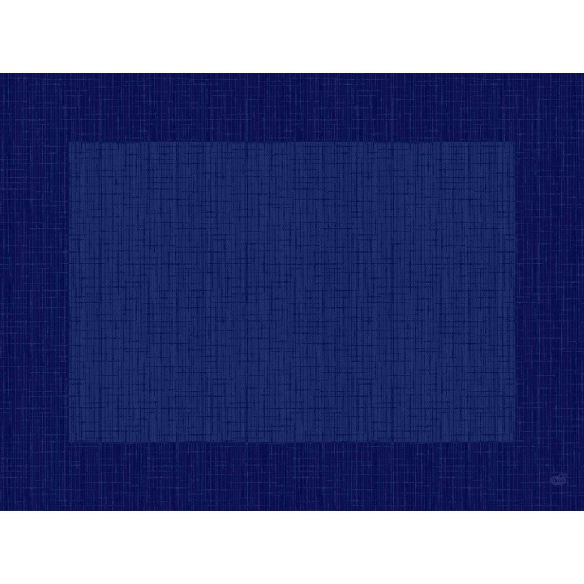 Bio-Dunicel-Sets 30x40 Linnea tmavomodrá od Duni GmbH je obdĺžniková modrá stolová súprava so štruktúrovaným krížovým šrafovaným vzorom a tmavším okrajom, vyrobená z biologicky odbúrateľného materiálu - ideálna pre štýlovú dekoráciu stola.