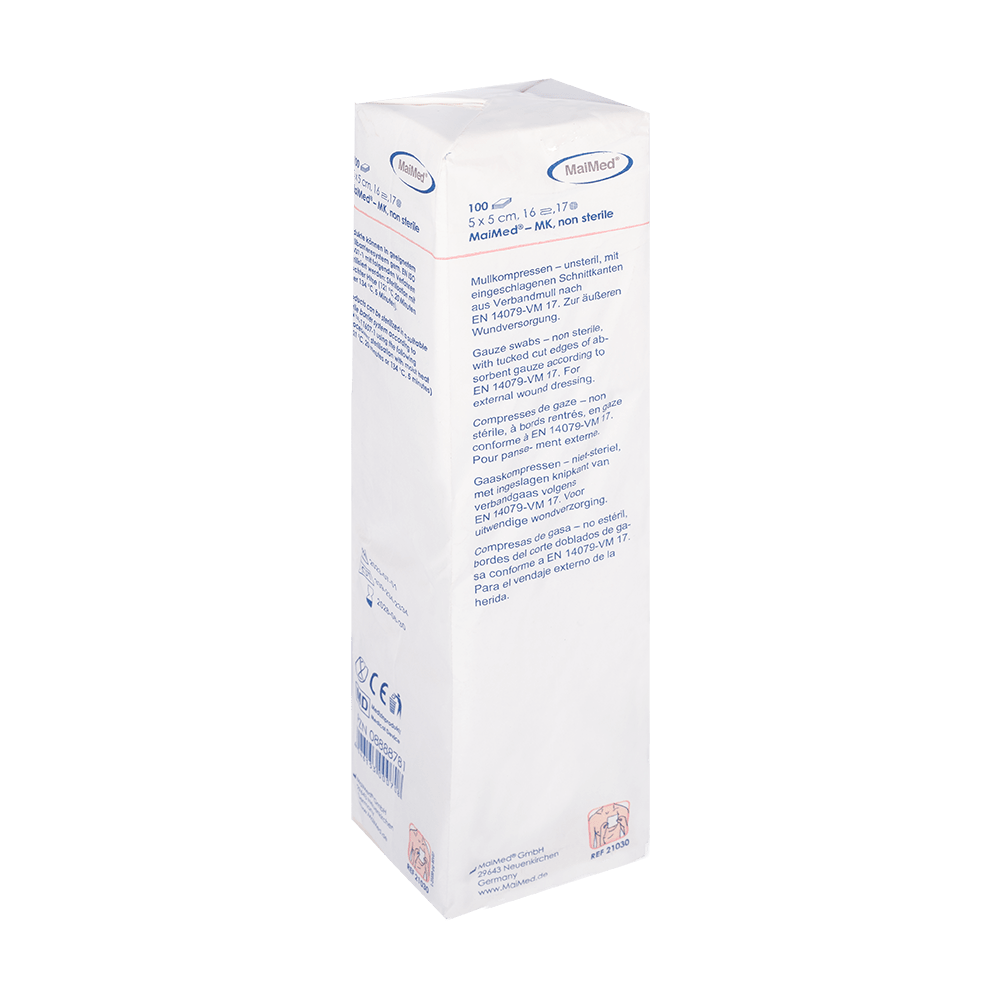 MaiMed-MK-nesterilné gázové obklady 100 kusov/papierové vrecko