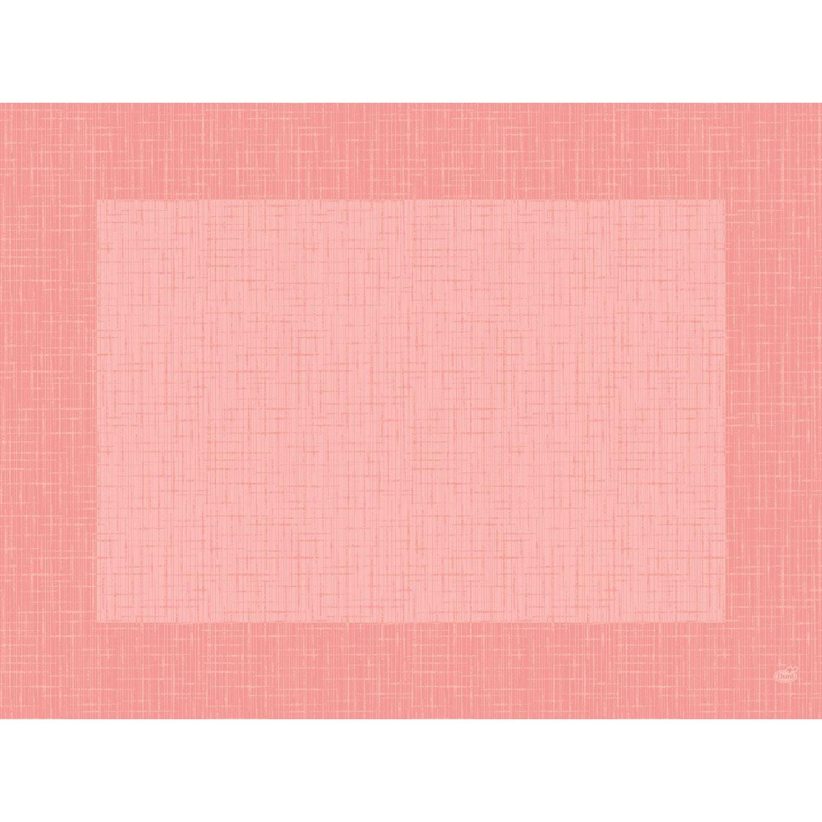 Obdĺžnikové ružové a koralové textúrované pozadie s mriežkovým vzorom a širokým okrajom, ideálne na stolovú dekoráciu alebo na použitie so súpravami Duni GmbH Bio-Dunicel 30x40 Linnea mellow Kvalitné stolové podložky (100 kusov), rámuje svetlejšiu centrálnu plochu.