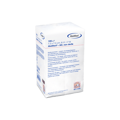 MaiMed-MK-nesterilné gázové obklady 100 kusov/papierové vrecko