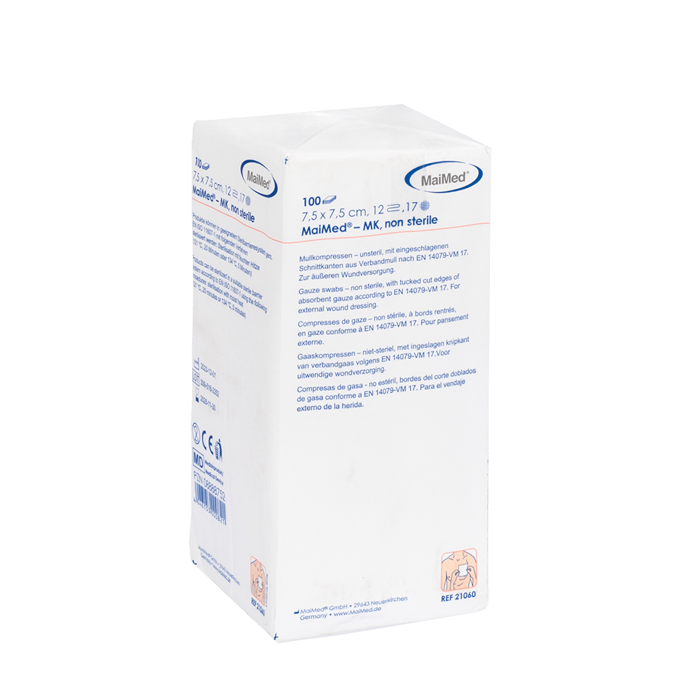 MaiMed-MK-nesterilné gázové obklady 100 kusov/papierové vrecko