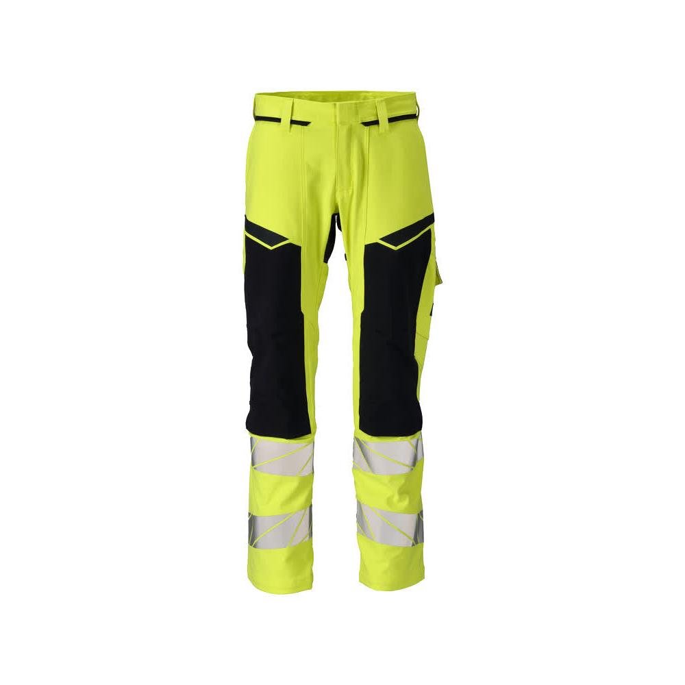 Nohavice, vrecká na kolenách, ULTIMATE STRETCH nohavice Multisafe, hi-vis žltá/čierno-modrá