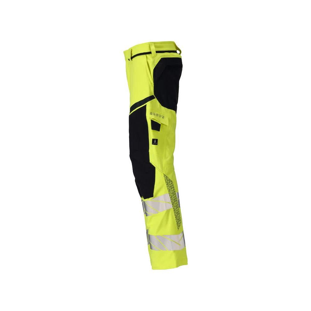 Nohavice, vrecká na kolenách, ULTIMATE STRETCH nohavice Multisafe, hi-vis žltá/čierno-modrá