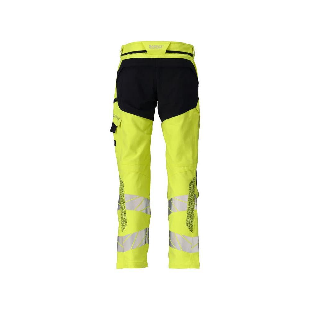Nohavice, vrecká na kolenách, ULTIMATE STRETCH nohavice Multisafe, hi-vis žltá/čierno-modrá