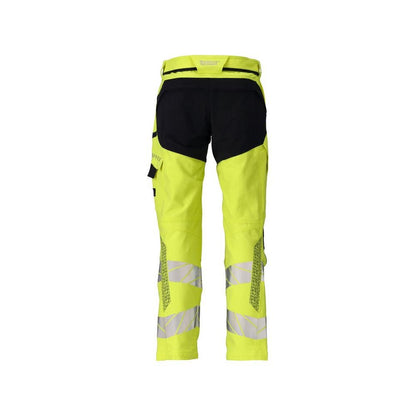 Nohavice, vrecká na kolenách, ULTIMATE STRETCH nohavice Multisafe, hi-vis žltá/čierno-modrá