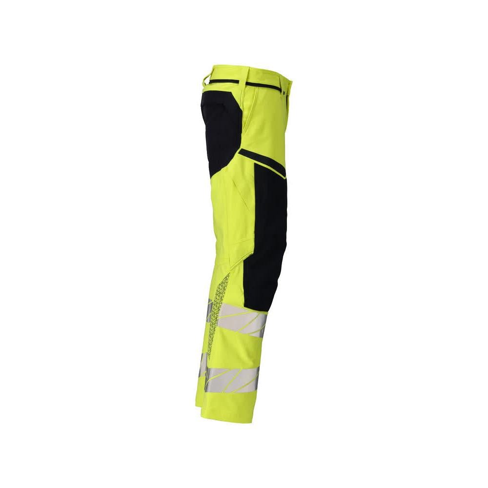 Nohavice, vrecká na kolenách, ULTIMATE STRETCH nohavice Multisafe, hi-vis žltá/čierno-modrá