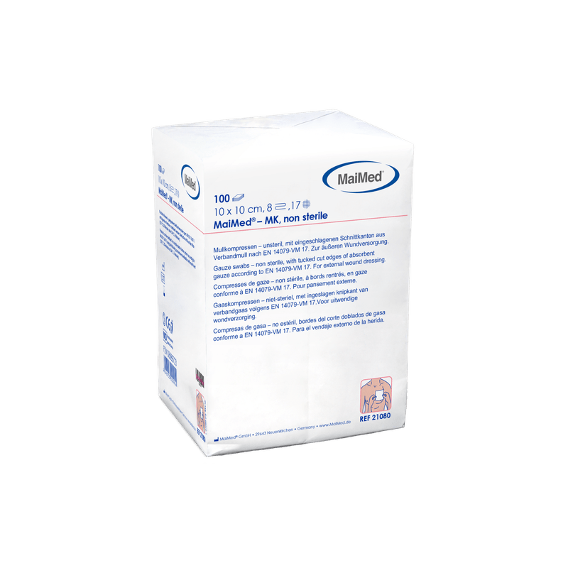 MaiMed-MK-nesterilné gázové obklady 100 kusov/papierové vrecko